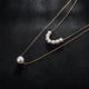 thumbnail image 5 of Collar para mujer, joyería para mujer, joyería para mujer, cadena anudada de moda, tamaño perla, collar de aleación de doble capa, joyería, collar de perlas, 5 of 5