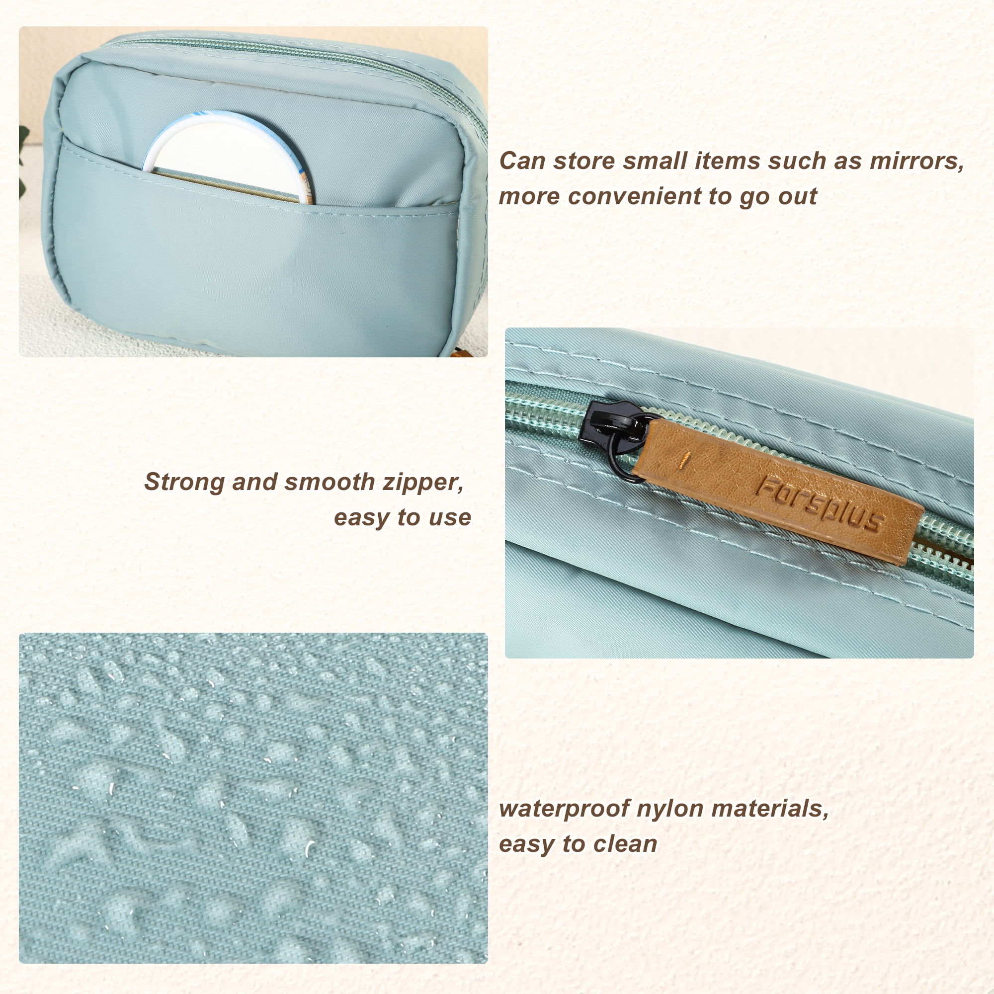 Unique Bargains Women Cosmetic Bag Large Capacity Makeup Pouch Portable Cosmetic Bag Blue