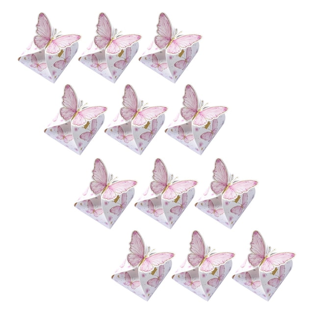 12 Uds Cajas de Mariposas Strade Fareast Limited para Fiestas Rosa