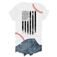 thumbnail image 6 of WeikingpWomen Baseball Shirt Printed T Shirts Women Daily Casual Printed Short Sleeve O Neck T Shirt Tops Tshirts Shirts for Women White L Clearance！, 6 of 6
