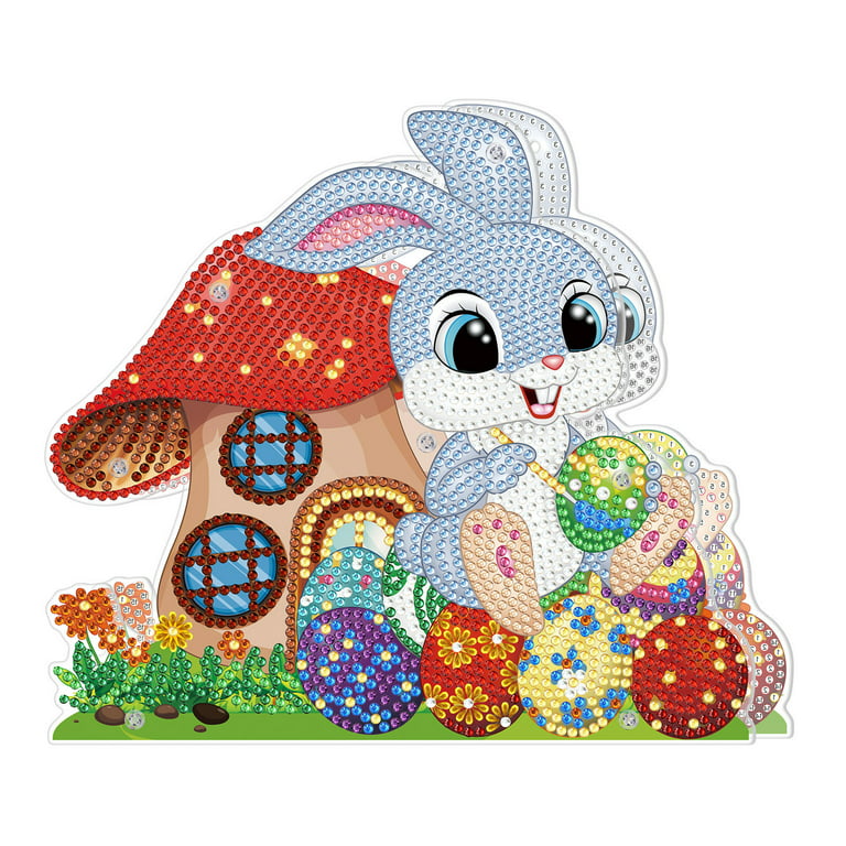 Dezsed Easter Decorations Clearance Easter DIY 5D Diamond Art Painting  Kits, Easter Rabbit Eggs Tabletop Decoration With LED String Light, Cute Diamond  Paintings Ornament For Easter Day Multicolor B 