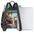 thumbnail image 3 of Easygdp Playful Hedgehog Forest Pond Mochila de Cuero para Mujeres, Bolso de Hombro, Bolsos de Mano de Moda para Trabajo y Viajes, 3 of 4