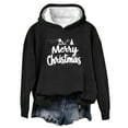 thumbnail image 2 of Sweaters For Women Merry Christmas Fleece Hoodie Warm Winter Sweatshirt Pullover Holiday Print Tops Soft Skin-Friendly Festive Snowflake Red Wine Glass Printed Outfit Oversized Sweaters For Women, 2 of 4