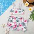 thumbnail image 2 of Akiihool Girls Bikini Girl's 3 Piece Swimsuits Triangle Halter Shell Print Bikini Set with Cover Up Wrap Skirt (Pink,8-9 Years), 2 of 4