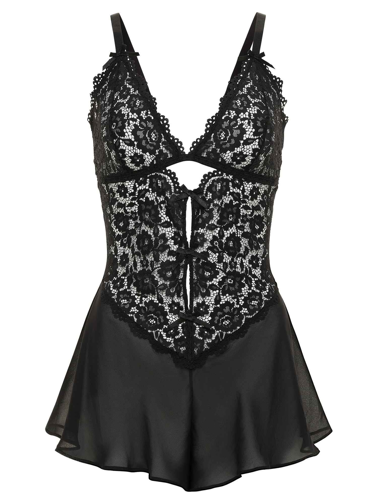 Adored by Adore Me Women's Ophelia Lace and Mesh Romper, Sizes S-3X