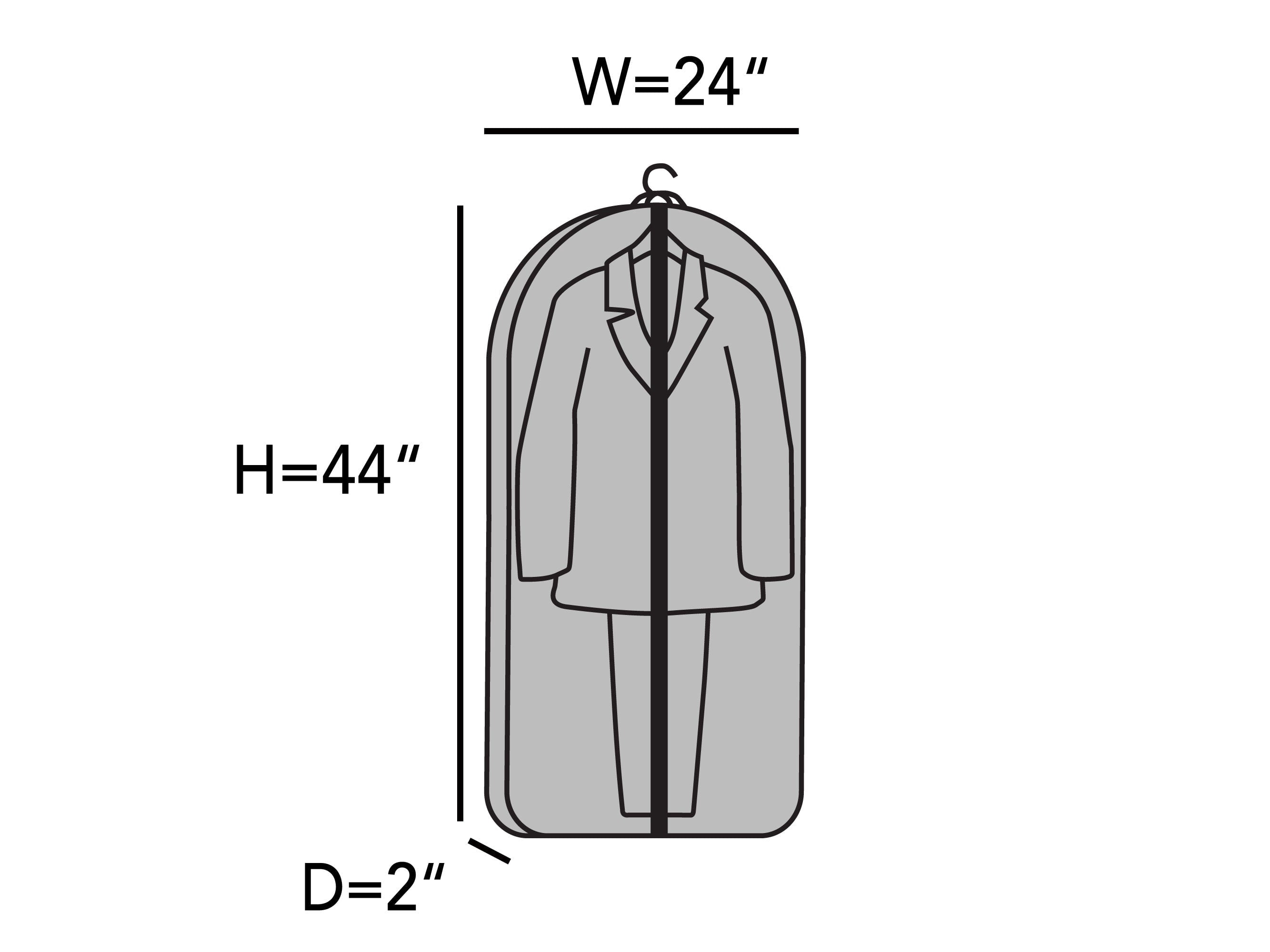 Covermates Keepsakes Deluxe Garment Bag Set - Premium Polyester - Full Length Zipper - ID Window - Carrying Handles - Stowaway Pouch - Closet Storage, Black