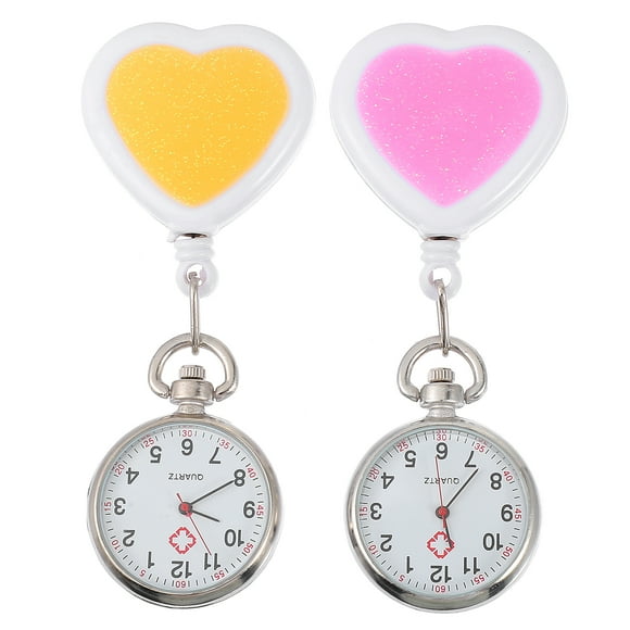 2pcs Retractable Pocket Watches Doctor Pocket Watches Nurse Pocket Watches