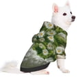 thumbnail image 2 of Goofa Nature Hand Daisies Art Pattern Small Dog Sweater Hoodies Pet Grey Hooded Soft Fleece Sweatshirts with Pocket Fall Winter Puppy Cat Sweaters Warm Clothes-Small, 2 of 8