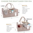thumbnail image 3 of Parker Baby Co. Felt Diaper Caddy - Regular Nursery Organizer with Removable Dividers - Oatmeal, 3 of 7