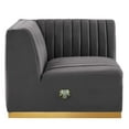 thumbnail image 2 of Modway Conjure Channel Tufted Performance Velvet Right Corner Chair in Gold/Gray, 2 of 5
