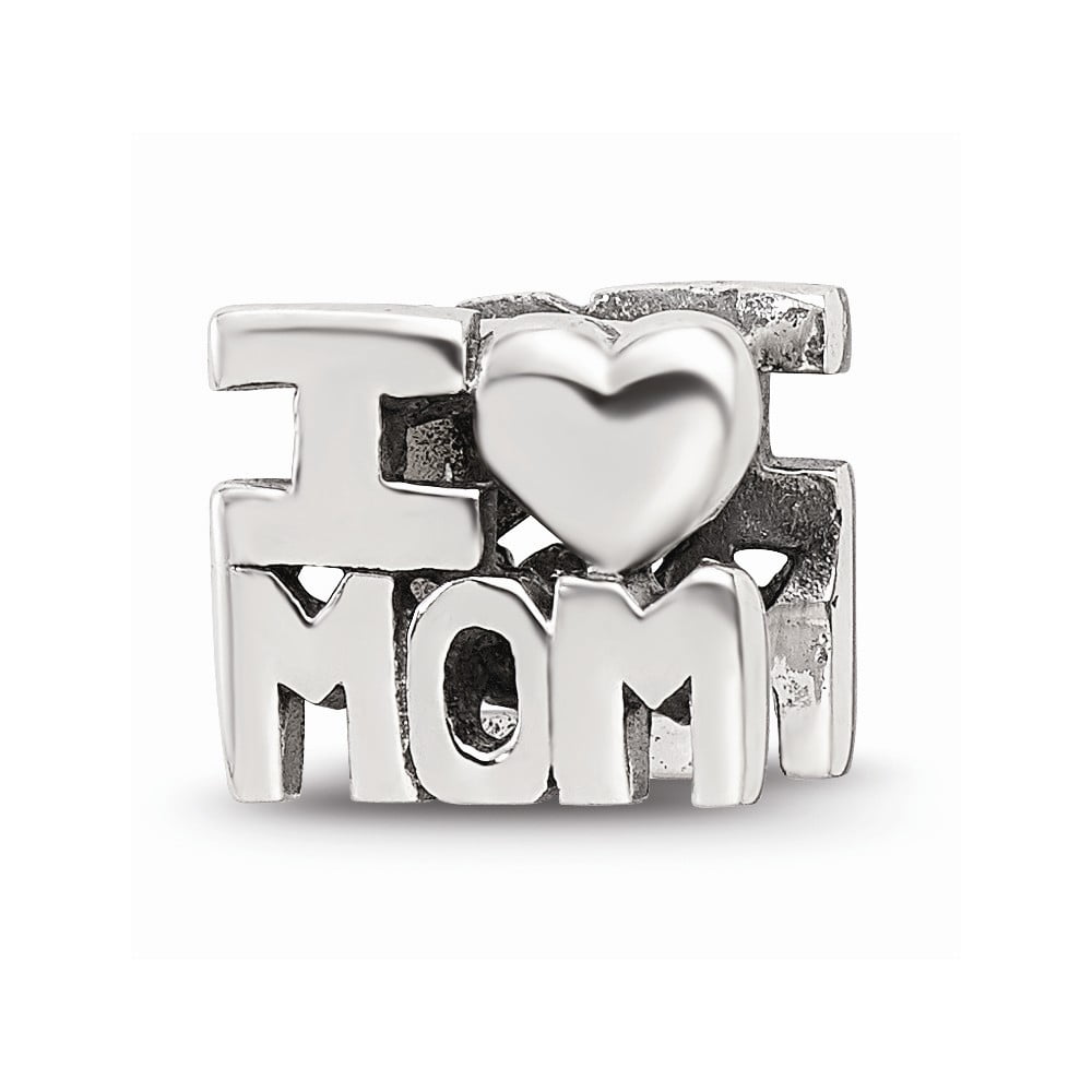 FB Jewels Solid 925 Sterling Silver Reflections Mom Heart Bead