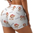 thumbnail image 2 of Kdxio Corgi With Santa Claus Hat Print Workout Shorts for Women Seamless Soft Smooth Gym Yoga Scrunch Active Shorts, 2 of 5