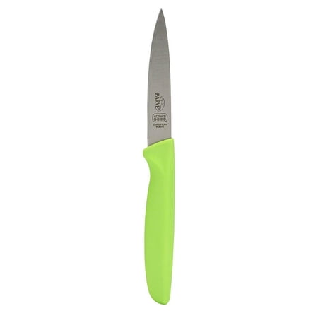 Parve Green Kitchen Knife - 4” Steak and Vegetable Knife - Razor Sharp Pointed Tip, Straight Edge - Color Coded Kitchen Tools by The Kosher