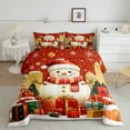 thumbnail image 2 of jejeloiu Happy New Year Full Size Comforter Sets,Kawaii Christmas Snowmen Bedding Comforter Set,Xmas Holiday Gifts Bedding Sets For Girls Boys,Microfiber Bedroom Decor Reversible,3pcs, 2 of 8