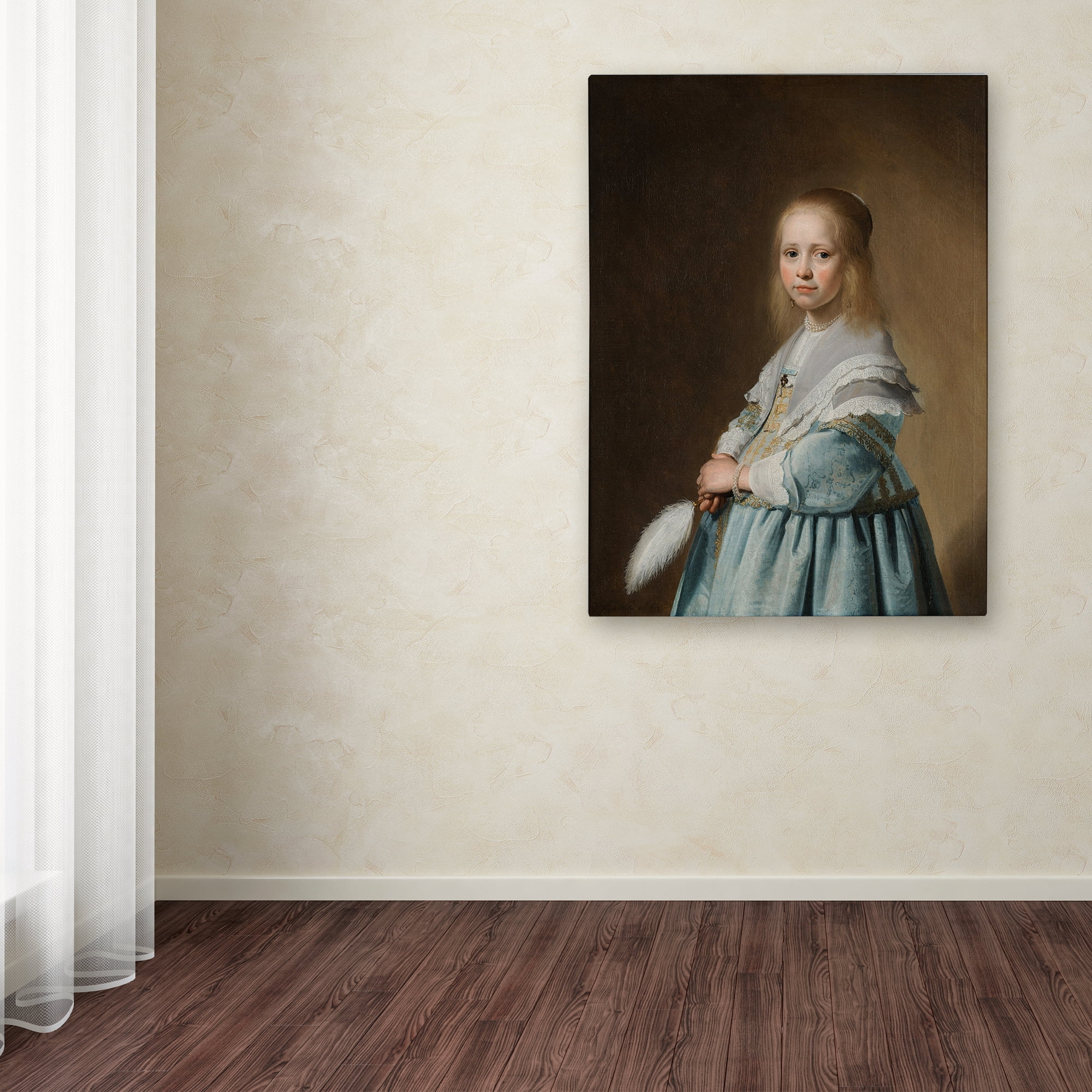 Trademark Fine Art 'Portrait Of A Girl In Blue' Canvas Art by Johannes Cornelisz