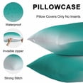 thumbnail image 5 of Throw Pillow Covers 24x24 Inch Set of 2, Teal Ombre Waterproof Outdoor Pillow Covers, Turquoise White Gradient Modern Abstract Art Decorative Cushion Pillowcases for Couch, Sofa, Bed, Garden, Patio, 5 of 9