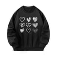 thumbnail image 1 of Sudadera negra para mujer, estilo casual, holgada, moderna y ligera. S, 1 of 9