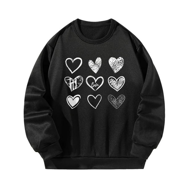 Sudadera para mujer, ropa informal, camisa negra, corte holgado, poliéster, moda, larga S
