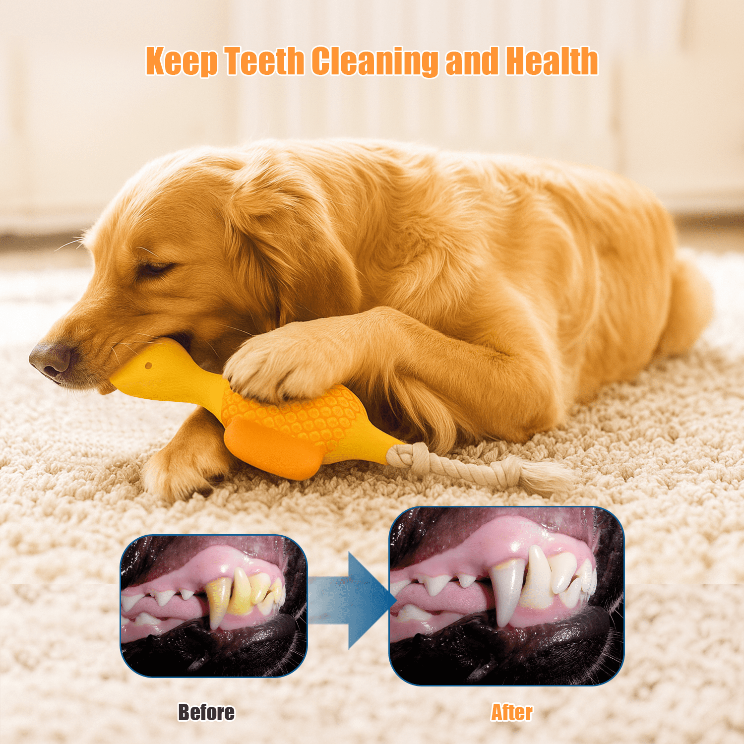 Latex Duck Dog Toys,Interactive Tug of War Dog Toy,Original Sound Squeaks,Durable Chew-Resistant Design for Clean Teeth,Great for Fetch, Casual Playtime, and Regular Chewing