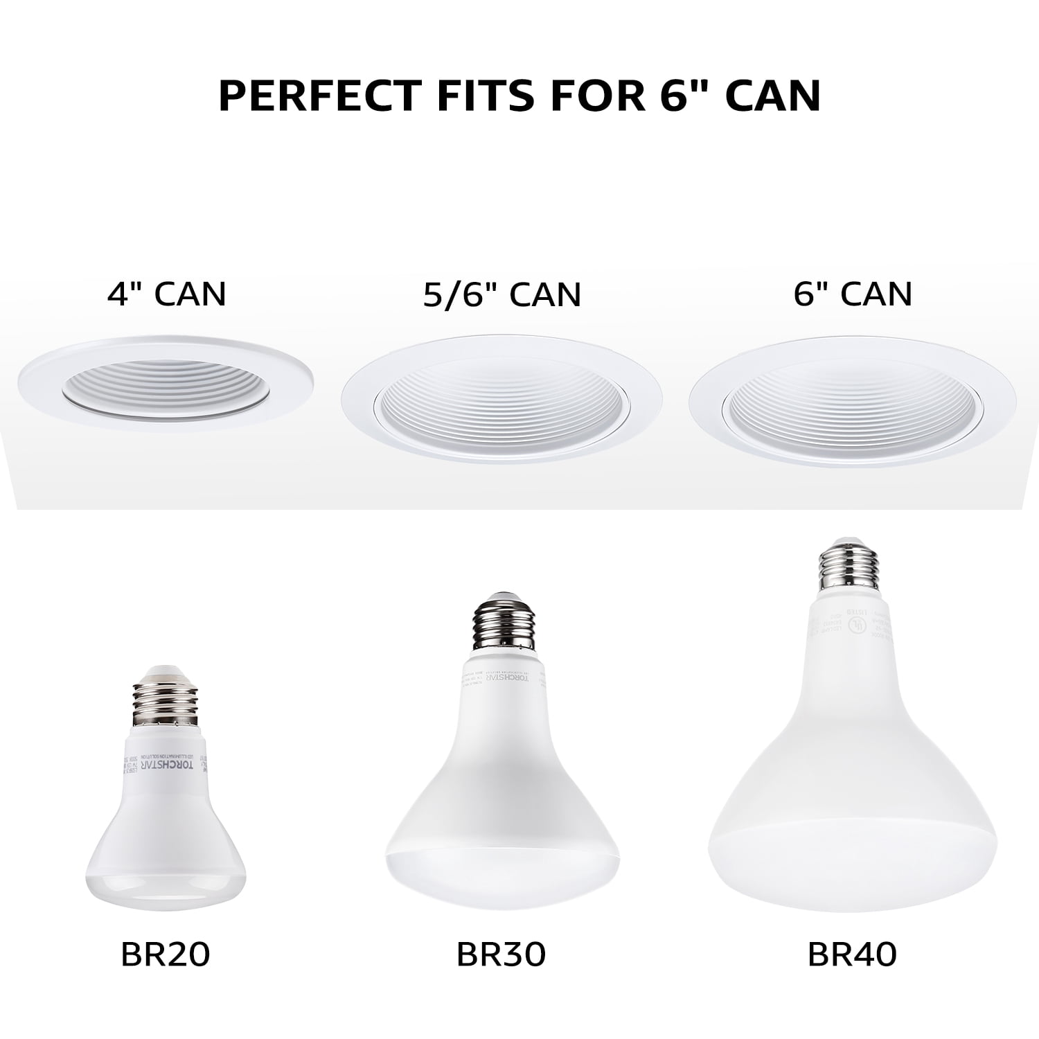 8 Pack BR40 LED Light Bulbs, 17W=100W, 1400lm, Dimmable, E26 Base, Indoor Flood Light for Cans, Recessed Kit, 4000K Cool White