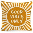 thumbnail image 4 of Jordan Manufacturing 16" x 16" Good Vibes Only Orange Novelty and Medallion Reversible Square Outdoor Throw Pillow, 4 of 11