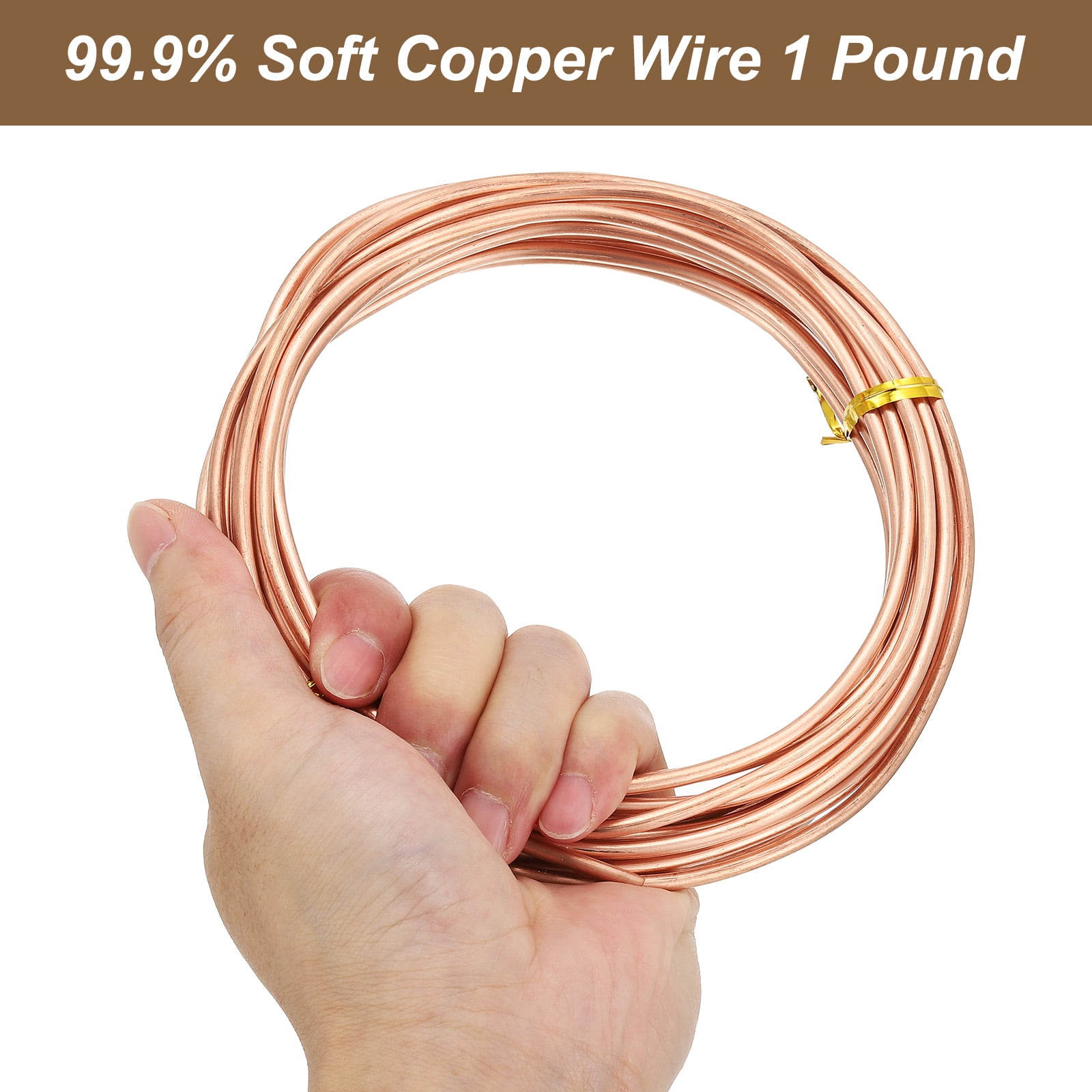 Uxcell 99.9% Soft Copper Wire, 8 Gauge/3.2 mm Diameter 21 Feet/6.3 m 1 Pound