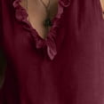 thumbnail image 6 of Womens Boho Tank Tops Ruffled V Neck Pleated Babydoll Top Sleeveless Cute Coquette Shirt Summer Outfits, 6 of 8