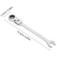 thumbnail image 2 of OULII 10mm Plum Blossom Flex Head Ratchet Wrench Set Small Movable Head Spanner Extendable 2pcs, 2 of 8