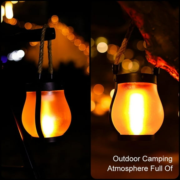 1PCS Solar Rope Flame Lamp Hanging Outdoor Camping Light Solar Rope Flame Lamp, Dancing Flamesolar Lantern Outdoor Lights