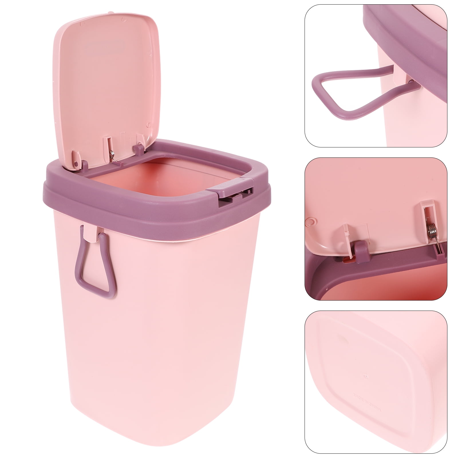 1pc 1l Two-in-one Plastic Garbage Bag Storage Box (17cml X 9cmw X 1cmh) In  Light Luxury Pink Suitable For Living Room, Kitchen, Bathroom, Etc.