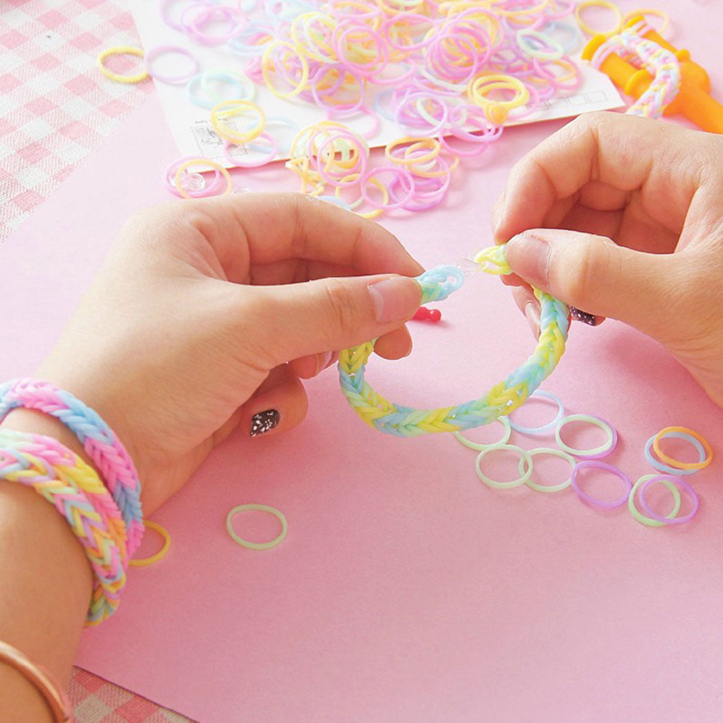Rainbow Rubber Bands Refill Loom Kit Organizer for Kids Bracelet Weaving 10840 