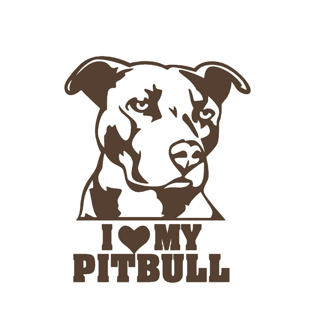 I Love My Pitbull 4.5" Car Truck Window Bumper Graphics Vinyl Sticker Decal Canine Dog