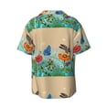 thumbnail image 2 of KLL Colorful Plants And Insects Print Men's Shirt Short Sleeve Button Down Summer Cuba Beach Shirts- Small, 2 of 7