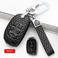 thumbnail image 4 of Car Key Fob Cover Case Protector Leather Remote Start Car Key Fob Case Cover For Hyundai Tucson Elantra Sonata, 4 of 9