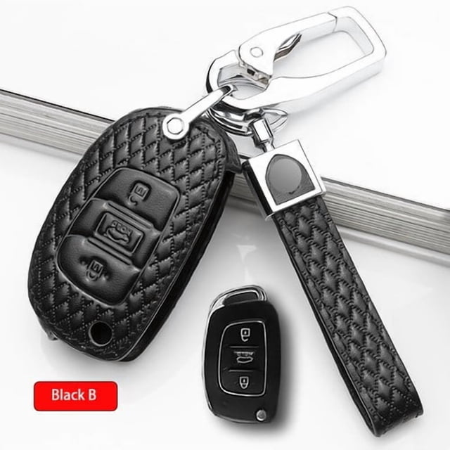 Car Key Fob Cover Case Protector Leather Remote Start Car Key Fob Case Cover For Hyundai Tucson Elantra Sonata