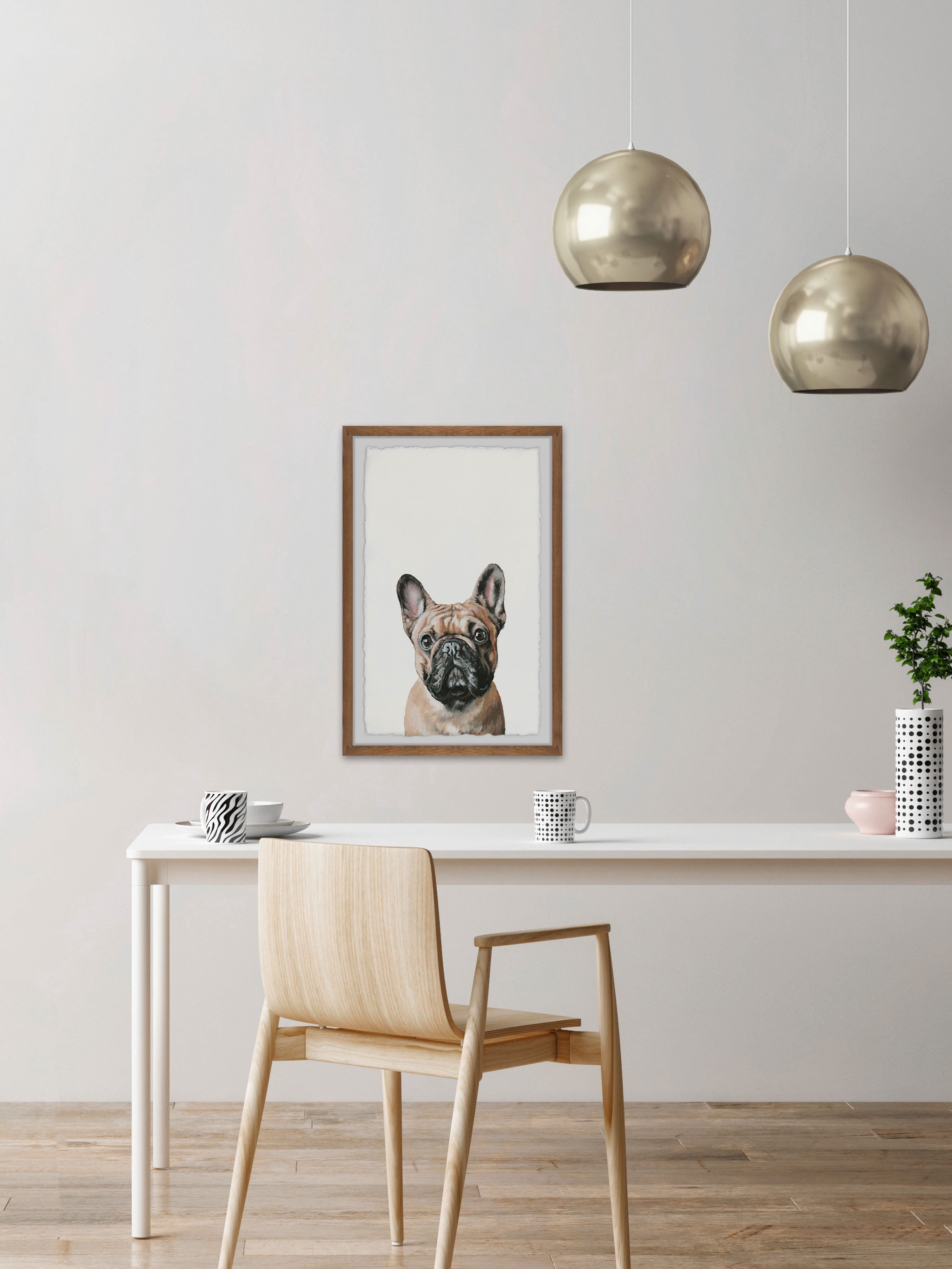 Marmont Hill "Plain Pug" Framed Painting Art Print, 8.00" x 1.50"