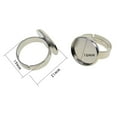 thumbnail image 2 of 10 bases de anillo de latón macizo para engaste de bisel para cuentas de cabujón de 16 mm Platino, 2 of 9