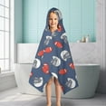 thumbnail image 6 of Blue Football Helmets and Balls Pattern Hooded Bath Towel，50"x30" for Ages 3 To 12 Kids, Quick Dry Lightweight Soft Microfiber Hood Beach Towel Cover Up for Kids, 6 of 7