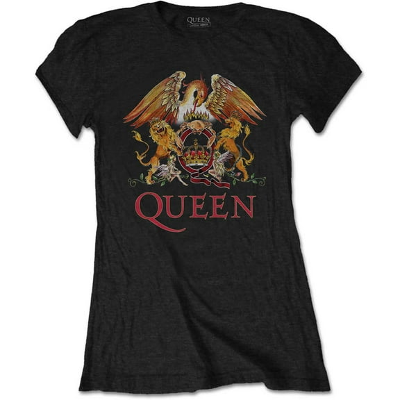 Queen Ladies T-Shirt: Classic Crest (Large)