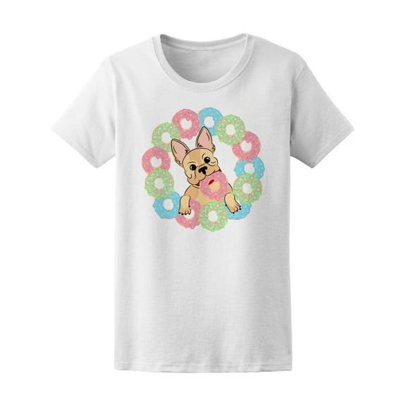 French Bulldog With Donuts Tee Women's -Image by Shutterstock