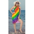 thumbnail image 4 of LA LEELA Women's Sarong Bikini Skirt Cover up Swimwear Bathing suit Summer Wraps Swimsuit Beach Wrap Coverups for Women One Size Pride Stripes, Multi, 4 of 4