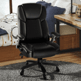 thumbnail image 2 of Waleaf Big and Tall Executive Office Chair 500lbs with Flip-up Arms & Adjustable Lumbar Support,Heavy Duty High Back Computer Chair for Adults, 2 of 7