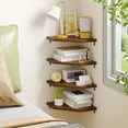 thumbnail image 2 of Fairy 4 Tier Walnut Corner Floating Shelves for Wall, Space-Saving Corner Shelf Unit for Home Storage and Display, 2 of 8