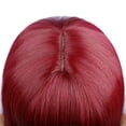 thumbnail image 4 of Wig with Bangs, Wigs for Women, Fashion Lady Long Straight Hair Wine Red Wig Mechanism Rose Net, 4 of 9