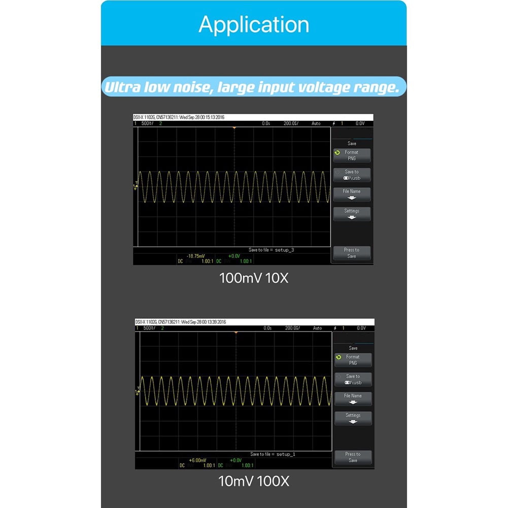 T100 1X/10X/100X Oscilloscope Differential Probe 10M Bandwidth to Amplify Signal