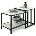 thumbnail image 1 of Costway Ensemble de 2 Tables Basses avec Étagère de Rangement pour Salon, 1 of 10