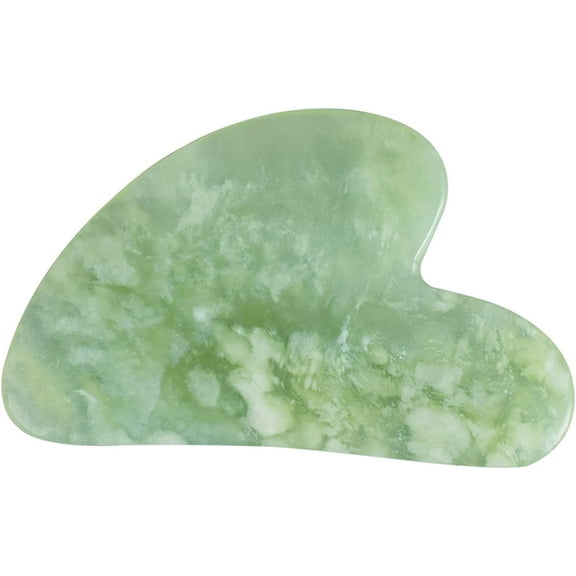 Natural Light Green Jade Crystal Jade Gua Sha Scraping Facial Massage Tool, Stone Scraping Scraper Board for SPA Reduce Fine Lines and Wrinkles Women Men