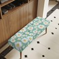 thumbnail image 2 of FKELYI Green Daisy Flower Print Dining Bench Cover for Bedroom Bench Seat Cushion Slipcover with Elastic Band Washable Furniture Protector for Living Room, 2 of 7