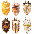 thumbnail image 4 of asddcavvf Thanksgiving Dog Bandana Fall Pet Scarf Adjustable Pumpkin Turkey Maple Leaf Triangle Bib, 4 of 8