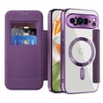 thumbnail image 4 of Allytech Flip Case for Google Pixel 9 Pro XL, [Compatible with Magsafe] PU Leather Clear Back Cover RFID Blocking Cards Slots Wallet Phone Case for Google Pixel 9 Pro XL, Purple, 4 of 8